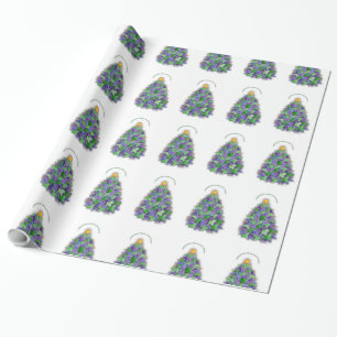 Christmas Napa Valley Wine Grapes Tree Wrapping Paper