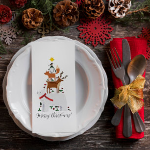 Christmas napkin new year animal cute illustration