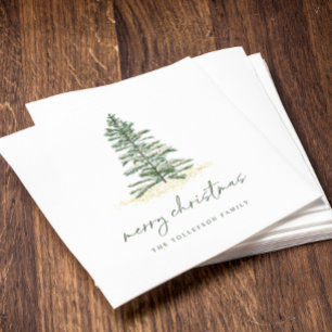 Christmas Napkins Holiday Evergreen Pine Simple