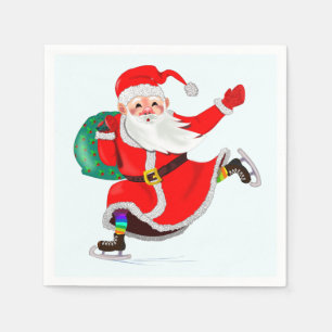 Christmas Napkins Santa Claus with Gifts
