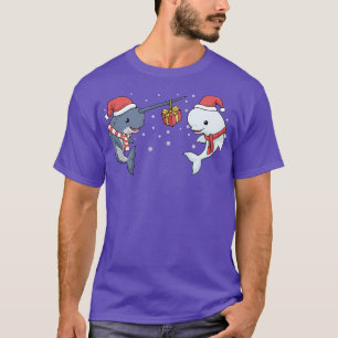 Christmas Narwhal Gift Kids Beluga Whale Present W T-Shirt