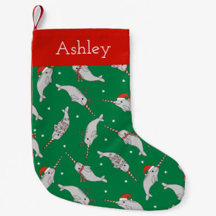 Christmas Narwhals Cute personalized Small Christmas Stocking