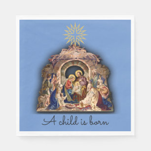 Christmas Nativity Adoration of Baby Jesus Napkins