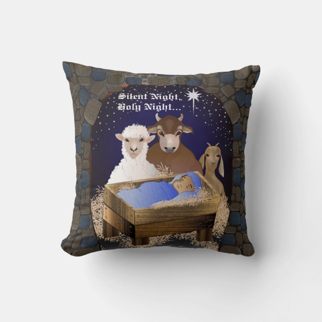 Christmas Nativity Baby Jesus Cushion (Front)
