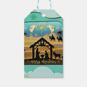 Christmas Nativity Baby Jesus in Manger Scene Gift Tags