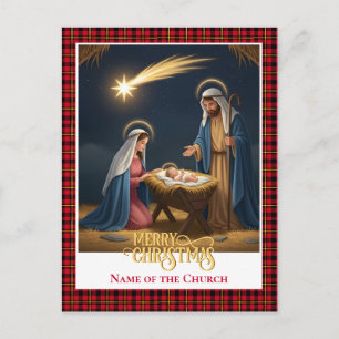 Christmas Nativity Baby Jesus in Manger Scene Holiday Postcard