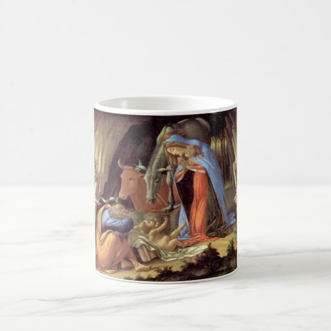 Christmas Nativity, Birth of Christ by Botticelli Coffee Mug (Center)