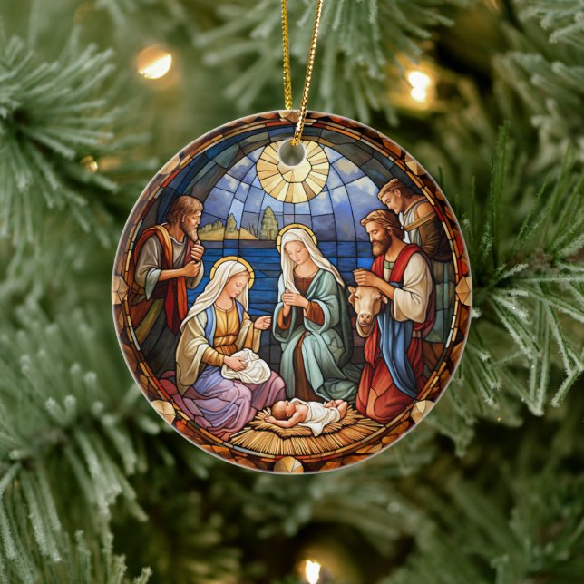 Christmas Nativity  Ceramic Tree Decoration (Tree)