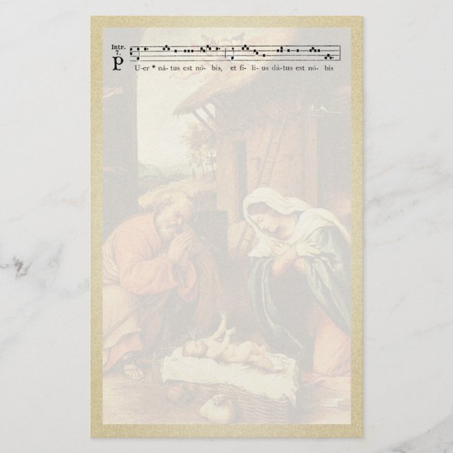Christmas Nativity Chant Stationery (Front)