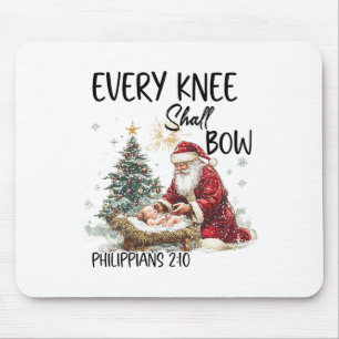 Christmas Nativity Christian Mens Every Knee Shall Mouse Pad