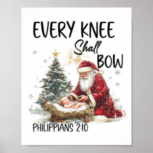 Christmas Nativity Christian Mens Every Knee Shall Poster