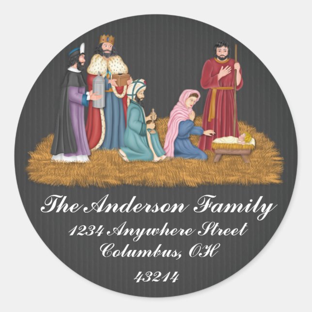 Christmas Nativity - Christmas Address Labels (Front)