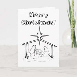 Christmas Nativity Colour Me Card