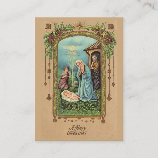 Christmas Nativity Greeting Holy Card (Front)