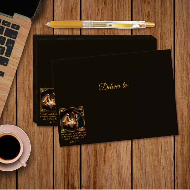 Christmas Nativity Holy Family preaddressed Envelope (Creator Uploaded)