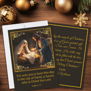 Christmas Nativity Holy Family Religious  Holiday Card