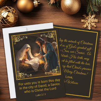 Christmas Nativity Holy Family Religious  Holiday Card