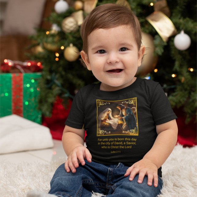 Christmas Nativity Holy Family Religious Luke 2:11 Baby T-Shirt (Creator Uploaded)