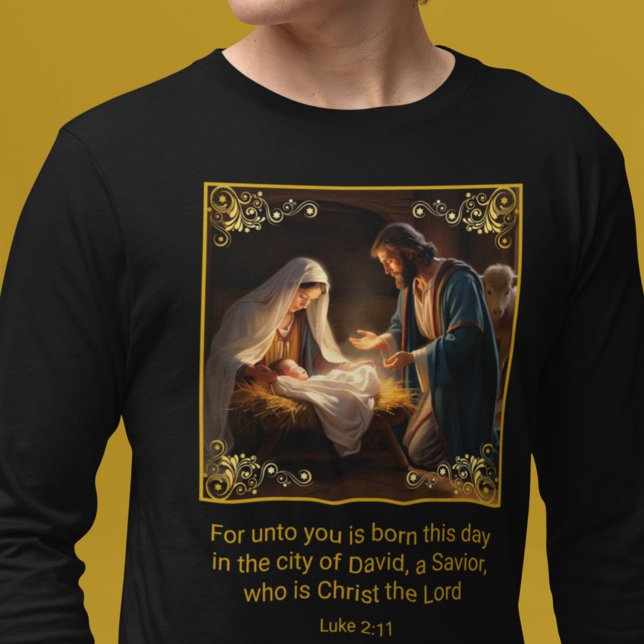 Christmas Nativity Holy Family Religious Luke 2:11 T-Shirt (Creator Uploaded)