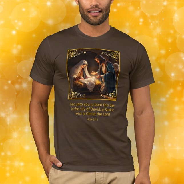 Christmas Nativity Holy Family Religious Luke 2:11 T-Shirt (Creator Uploaded)