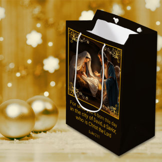 Christmas Nativity Holy Family Religious Medium Gift Bag
