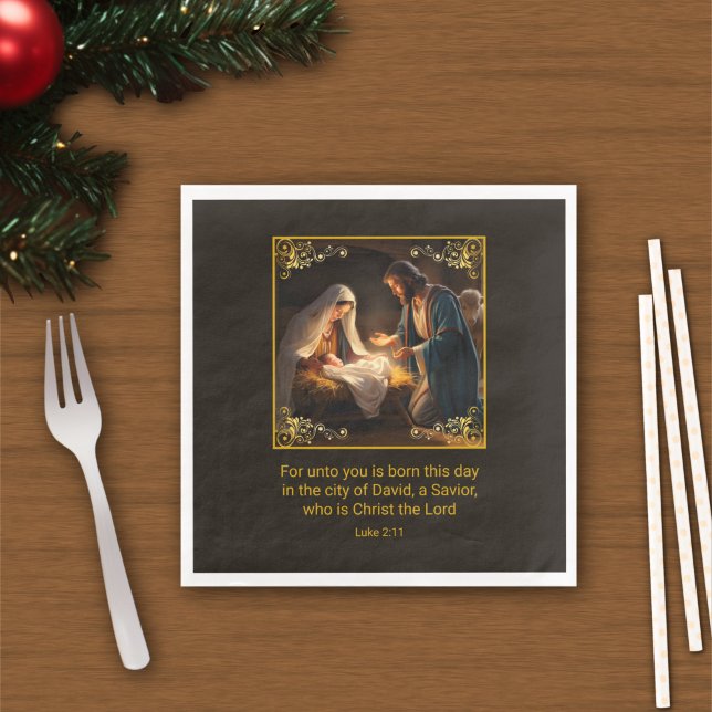 Christmas Nativity Holy Family Religious  Napkin (Creator Uploaded)