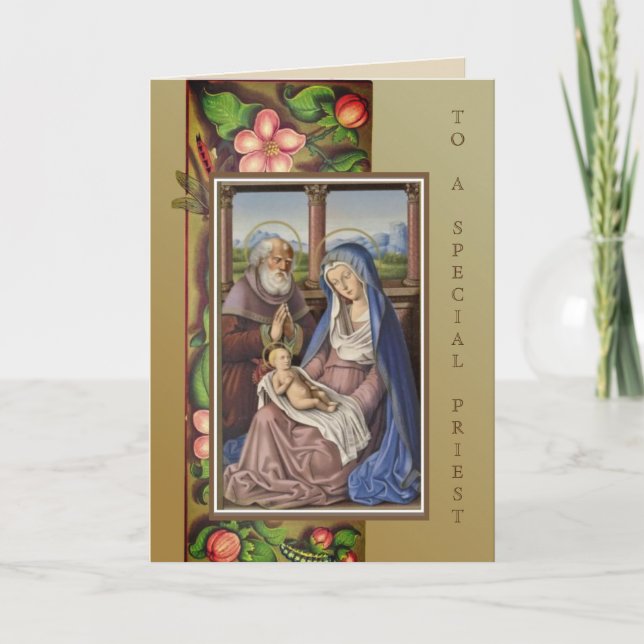 Christmas Nativity Holy Family Vintage Religious Holiday Card (Front)