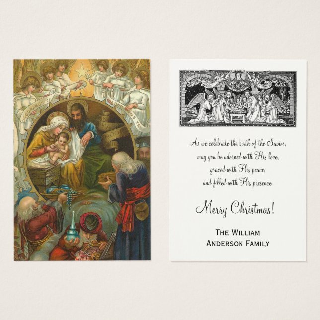 Christmas Nativity Jesus Mary Joseph Greeting Holy (Front & Back)