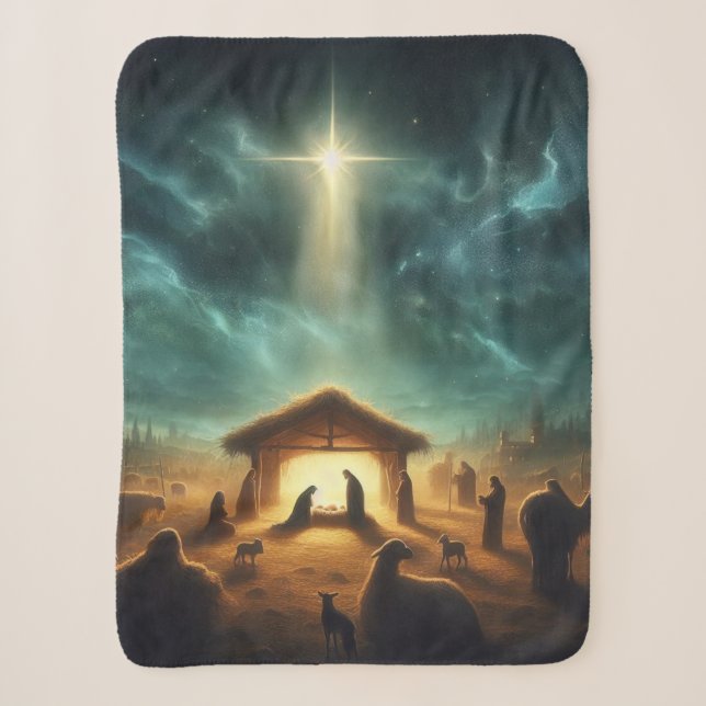 Christmas/Nativity/Jesus Sherpa Blanket (Front)