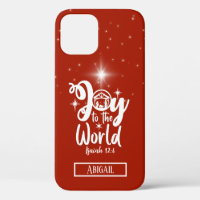 Christmas Nativity Joy to the World Red & White