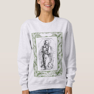 Christmas Nativity Madonna and Child Holly Border  Sweatshirt