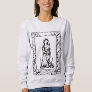 Christmas Nativity Madonna and Child Holly Border  Sweatshirt