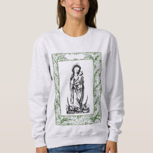 Christmas Nativity Madonna and Child Holly Border  Sweatshirt