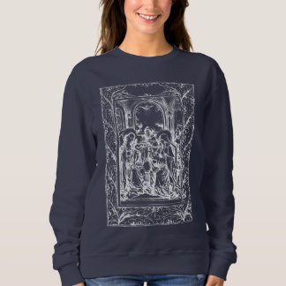 Christmas Nativity Madonna and Child Holly Border  Sweatshirt