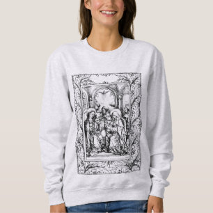 Christmas Nativity Madonna and Child Holly Border  Sweatshirt
