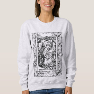 Christmas Nativity Madonna and Child Holly Border  Sweatshirt