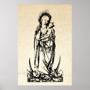 Christmas Nativity Madonna and Child Virgin Mary Poster