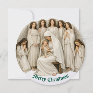 Christmas Nativity Mary & Baby Jesus Colorful Holiday Card