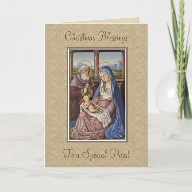 Christmas Nativity of Jesus Vintage Religious Holiday Card (Front)