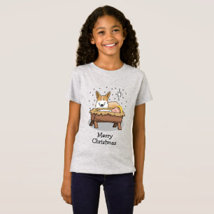Christmas Nativity Pembroke Welsh Corgi (red1) Fun T-Shirt