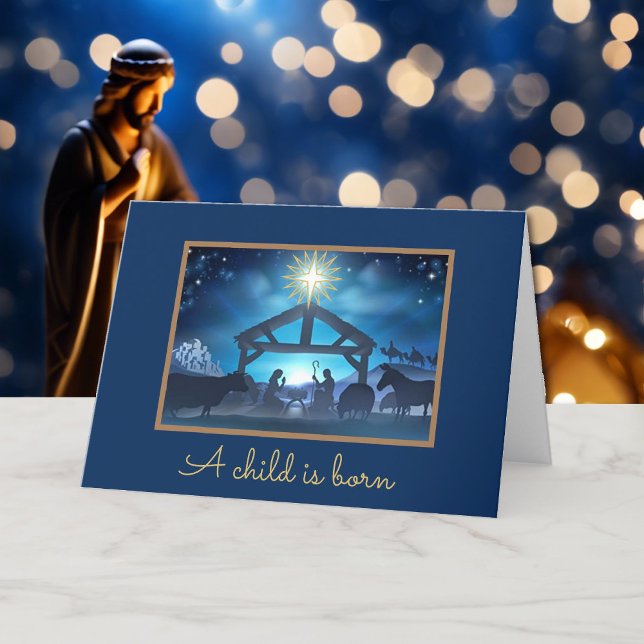 Christmas Nativity Religious Add YOUR Message Holiday Card (Creator Uploaded)