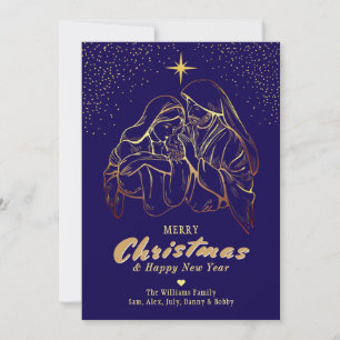 Christmas Nativity Religious Elegant 2026 Calendar Holiday Card