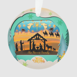 Christmas Nativity Scene 3D   Religious Holiday  Ornament