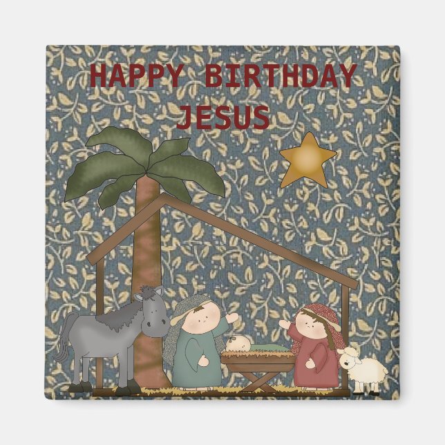 Christmas Nativity Scene Baby Jesus Magnet (Front)