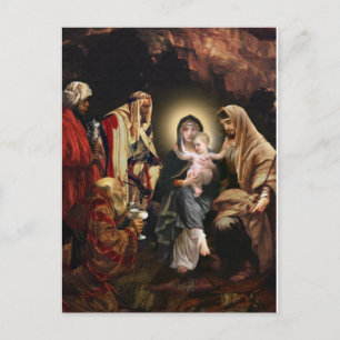 Christmas Nativity Scene Baby Jesus Vintage Holiday Postcard