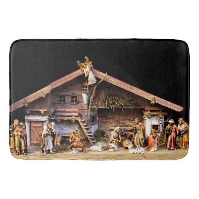 Christmas Nativity Scene Bath Mat (Front)