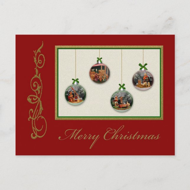 Christmas Nativity Scene Customisable  Postcard (Front)