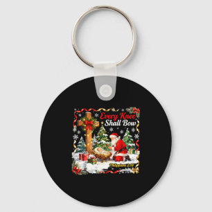 Christmas Nativity Scene Every Knee Shall Bow Sant Key Ring