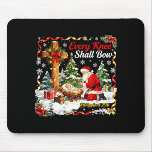 Christmas Nativity Scene Every Knee Shall Bow Sant Mouse Pad