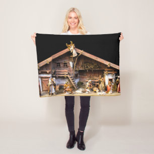 Christmas Nativity Scene Fleece Blanket